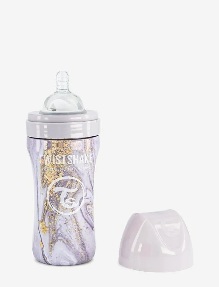 Twistshake Anti-Colic Stainless Steel 330ml Marble Grey - Nappflaskor