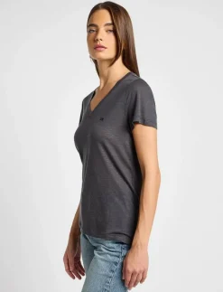 V NECK TEE - T-shirts