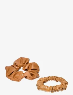 Vegan Scrunchie Big and Small 2-pack Camel - Hårsnoddar