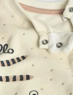 Velour play suit for baby -BCI - Långärmad bodysuit