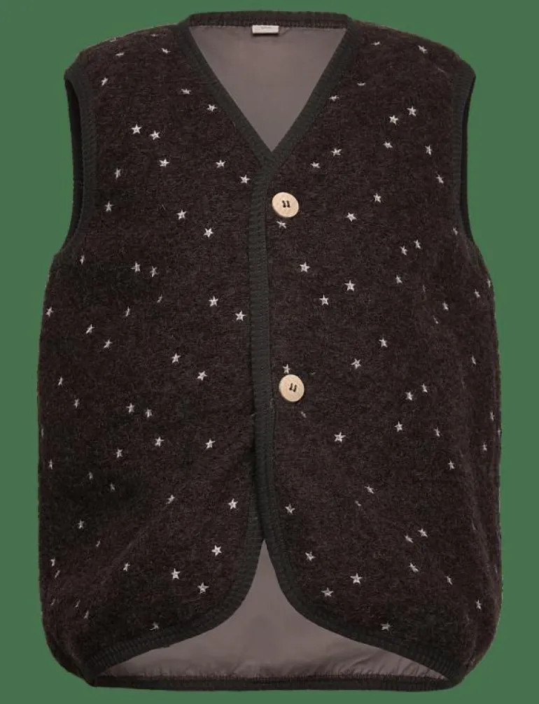 Vest Wool Emb. w. Lining - Väst
