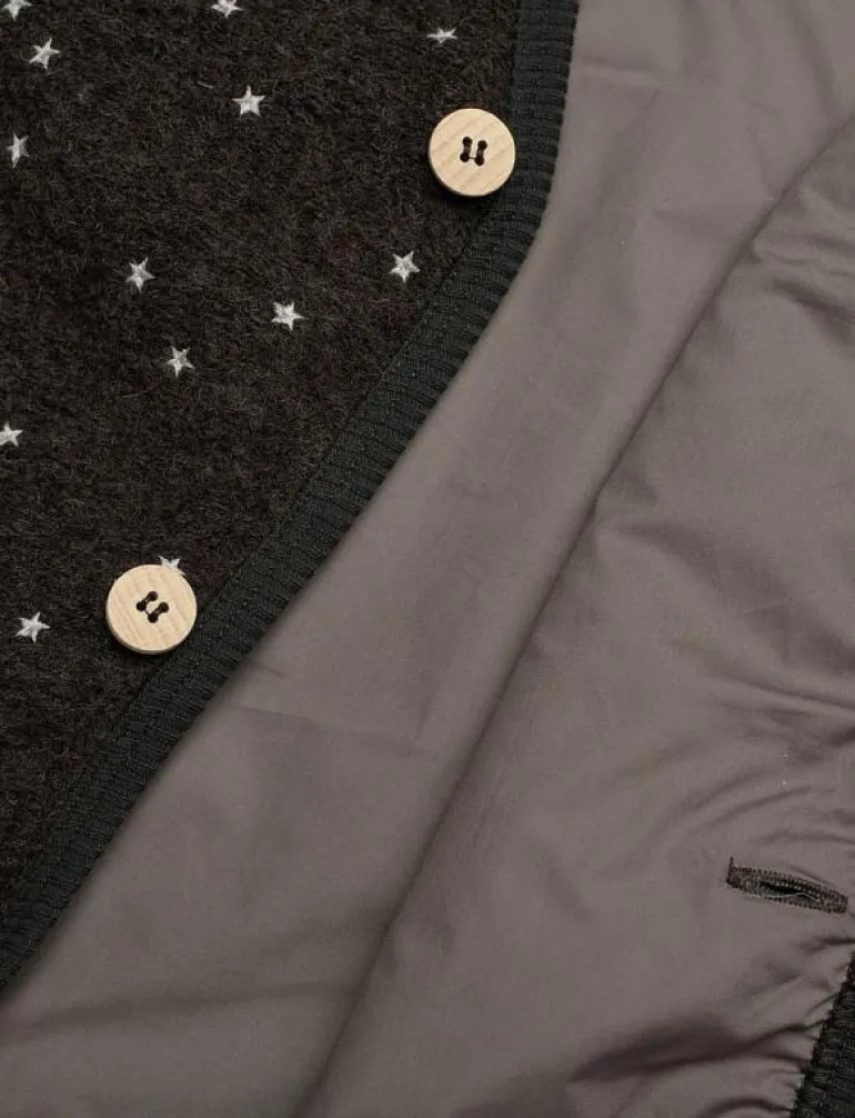 Vest Wool Emb. w. Lining - Väst