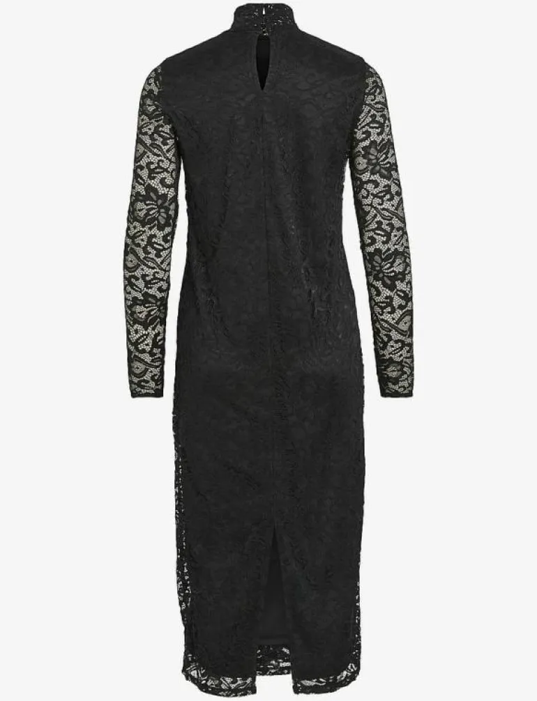 VIDIDA L/S HIGH NECK MIDI LACE DRESS/KA - Midiklänningar