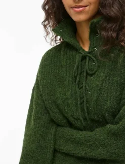VIGLEEBA HIGH NECK L/S RIB KNIT TOP - Polotröjor