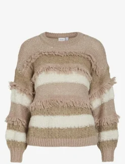 VITURI O-NECK L/S SEQUIN KNIT TOP - Stickat