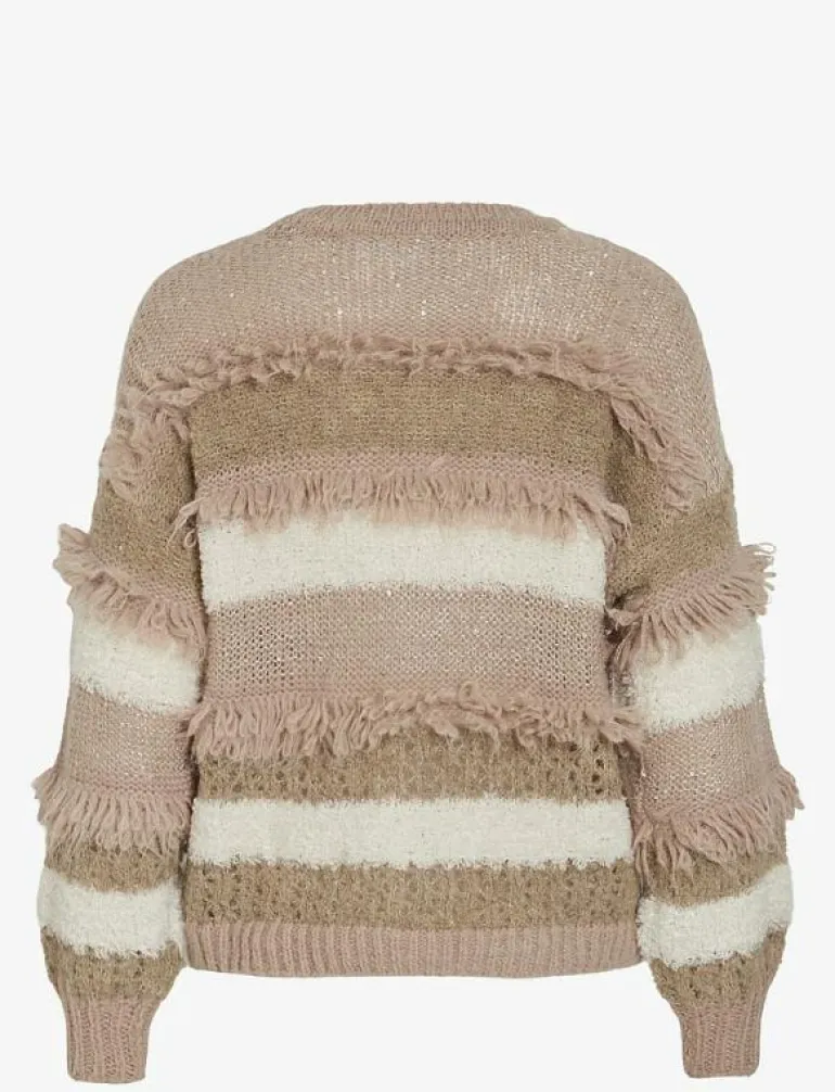 VITURI O-NECK L/S SEQUIN KNIT TOP - Stickat
