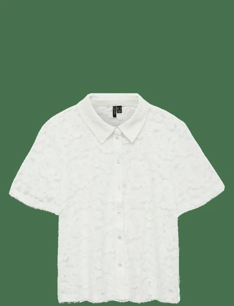 VMHONEY LACE SS SHIRT WVN GA - Kortärmade skjortor