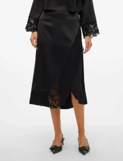 VMMERLE LACE HW 7/8 SKIRT WVN GA - Midi kjolar