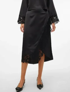 VMMERLE LACE HW 7/8 SKIRT WVN GA - Midi kjolar