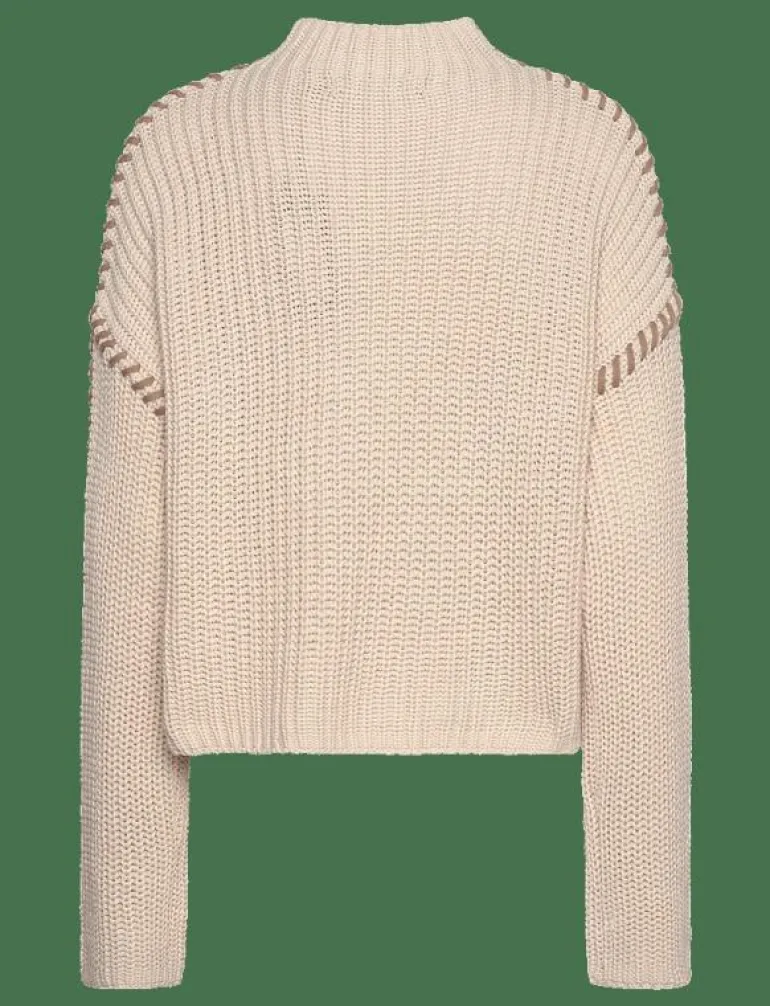 VMNEWCREAM LS FUNNELNECK PULLOVER BOO - Stickat