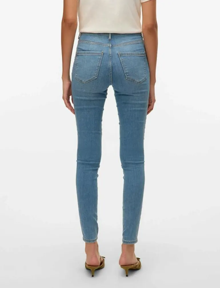 VMSOPHIA HW SKINNY JEANS LT BL NOOS - Skinny Jeans