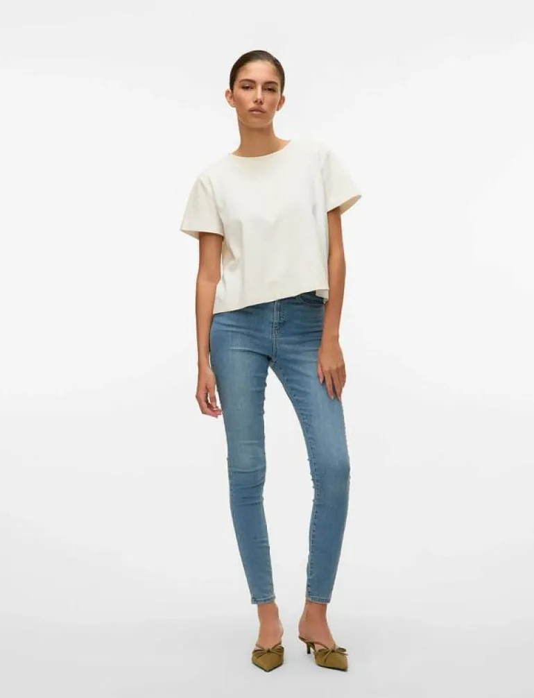 VMSOPHIA HW SKINNY JEANS LT BL NOOS - Skinny Jeans