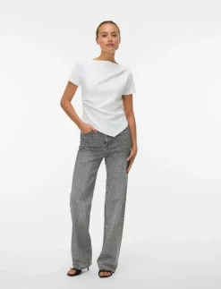 VMTESSA HR WIDE RHINESTONE JEANS RA206 - Vida byxor
