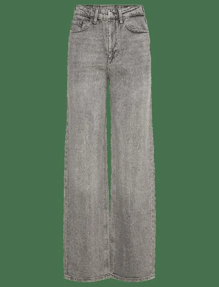 VMTESSA HR WIDE RHINESTONE JEANS RA206 - Vida byxor