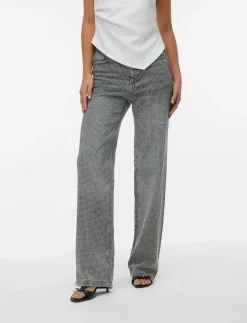 VMTESSA HR WIDE RHINESTONE JEANS RA206 - Vida byxor
