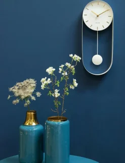 Wall clock Pendulum Charm steel white - Väggklockor