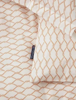 White/Beige Rope Printed Cotton Poplin Bed Set - Påslakanset