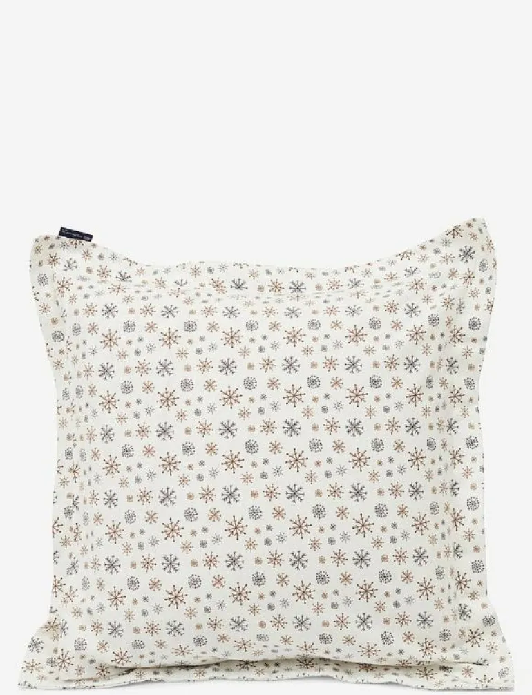 White/Beige Snowflake Printed Flannel Pillowcase - Örngott
