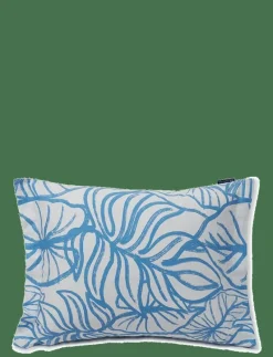 White/Blue Printed Cotton Sateen Pillowcase - Örngott