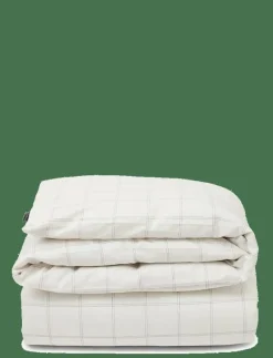 White/Dk Blue Checked Lyocell/Cotton Duvet Cover - Påslakan