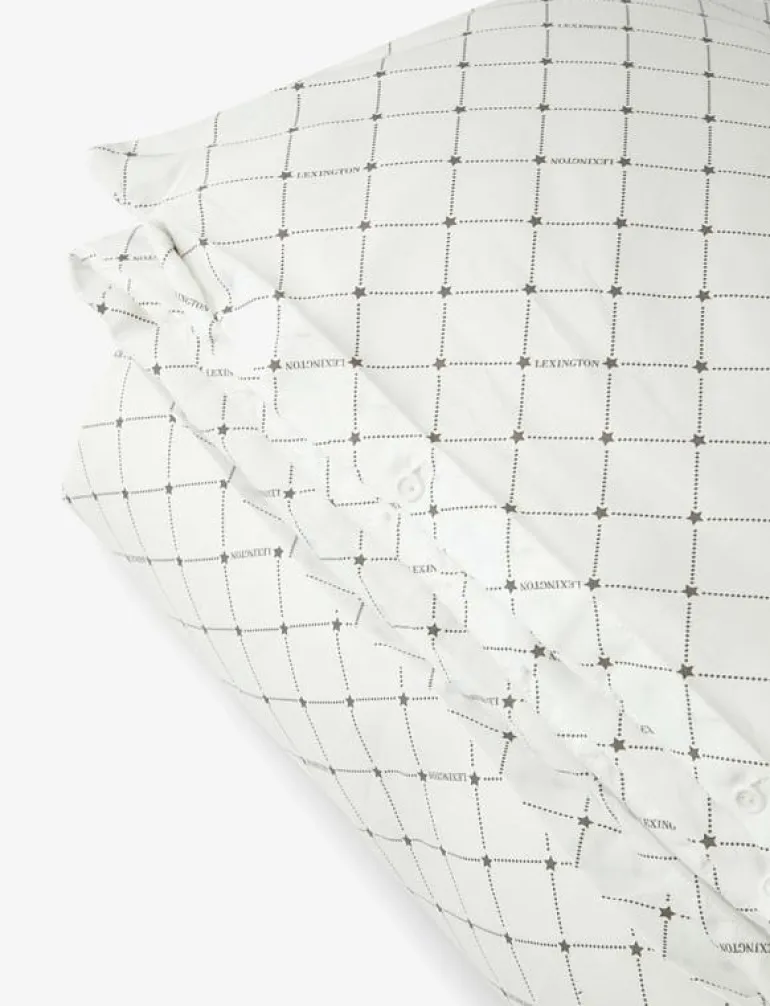 White/Gray Signature Star Sateen Duvet Cover - Påslakan