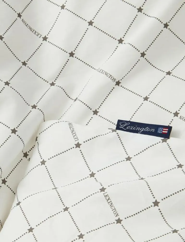 White/Gray Signature Star Sateen Duvet Cover - Påslakan