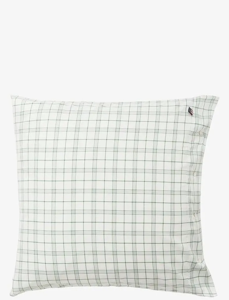 White/Green Checked Lyocell/Cotton Pillowcase - Örngott