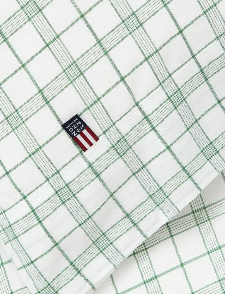 White/Green Checked Lyocell/Cotton Pillowcase - Örngott