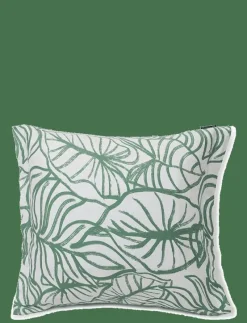 White/Green Printed Cotton Sateen Pillowcase - Örngott