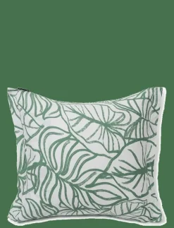 White/Green Printed Cotton Sateen Pillowcase - Örngott