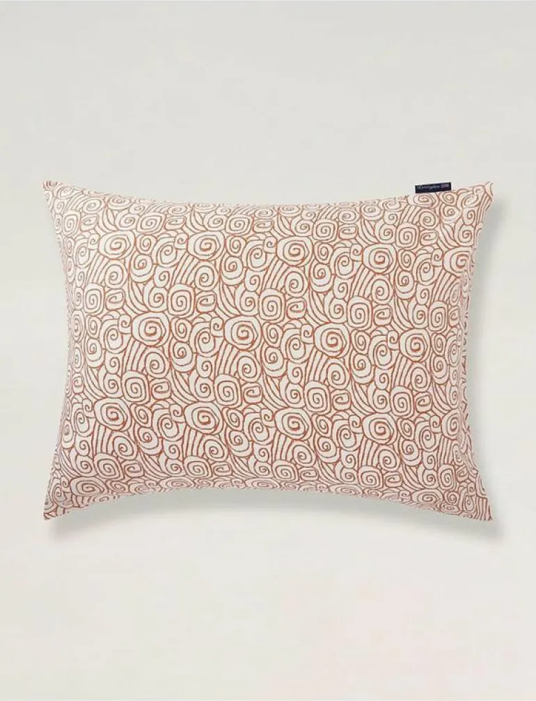 White/Terra Wave Printed Cotton Sateen Bed Set - Påslakanset