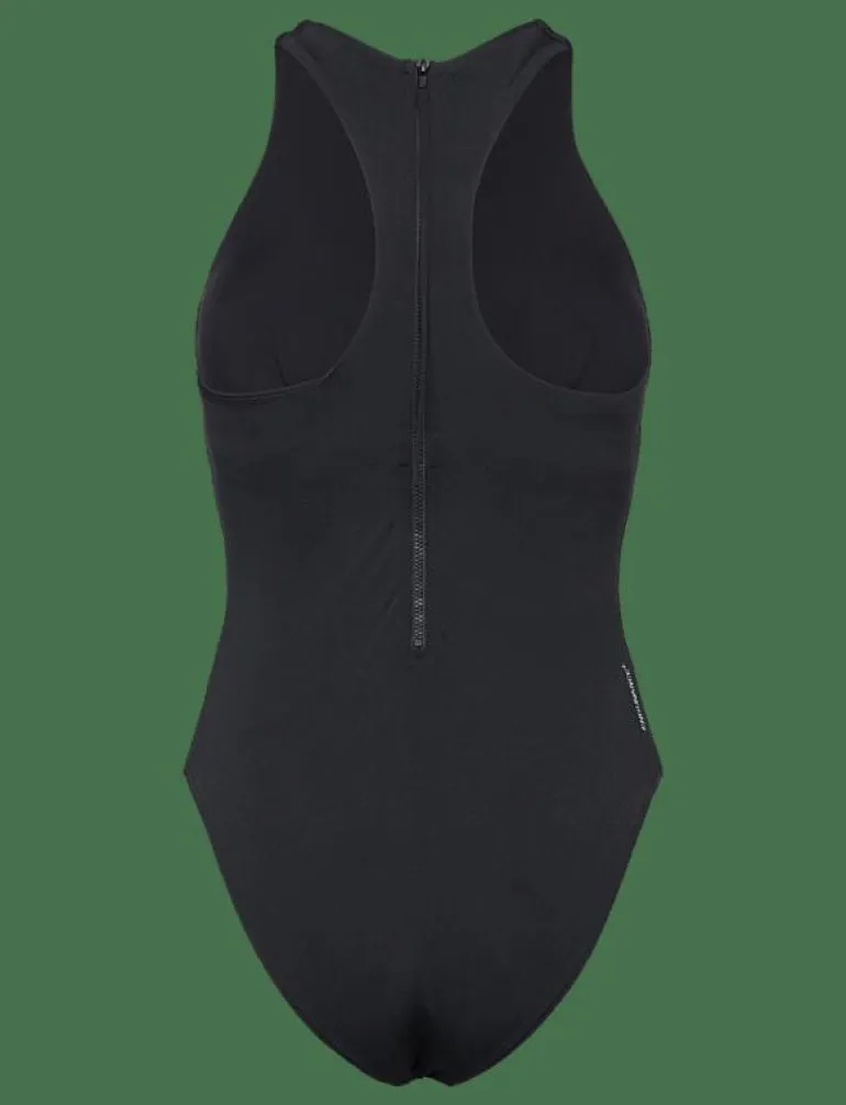 Womens Racer Zip Swimsuit with Built in Swim Bra - Baddräkter