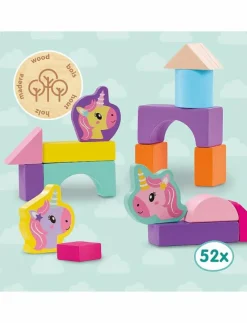 Wooden Building Blocks - Unicorn 52 pcs - Byggklossar