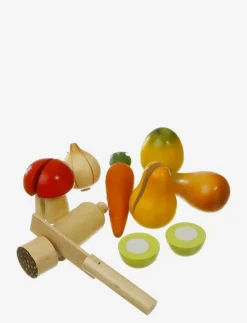 Wooden fruit and vegetables with velcro - Leksaksmat & Leksakstårtor