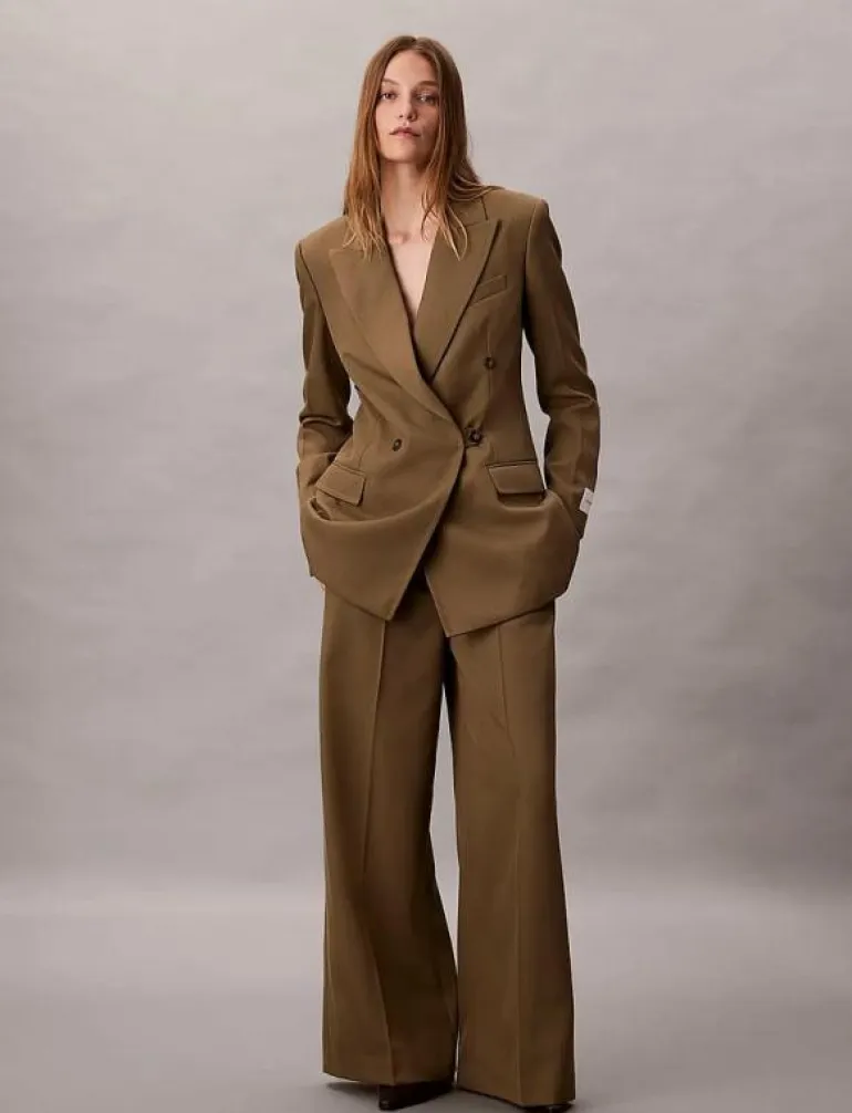 Wool Gaberdine Wide Leg Trouser - Vida byxor