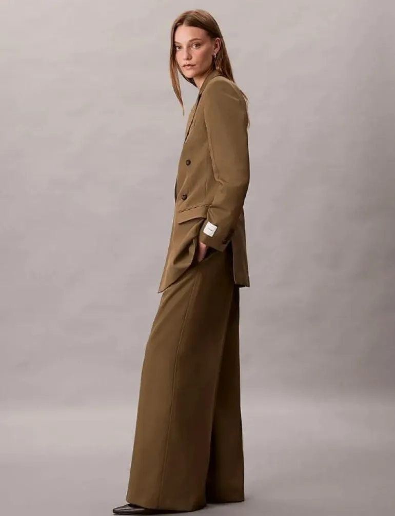 Wool Gaberdine Wide Leg Trouser - Vida byxor
