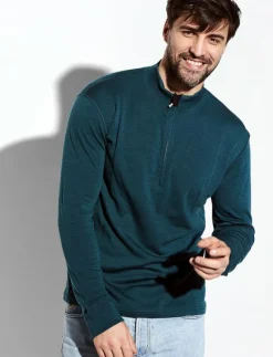 Wool/Bamboo Half Zip Sweater - Pyjamasöverdelar