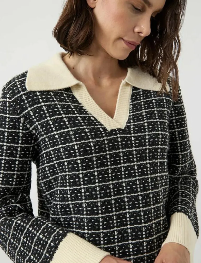 YASLIVIA LS V-NECK KNIT PULLOVER NOOS - Stickat