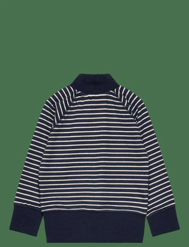 Zip sweater Navy beige stripe - Sweatshirts