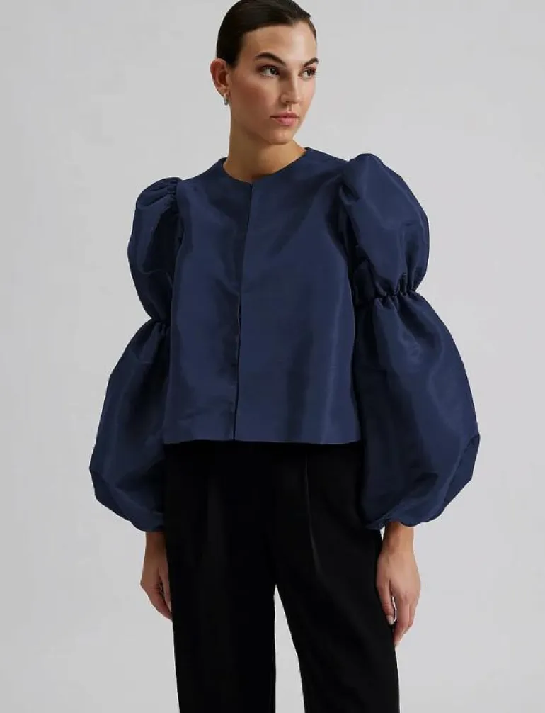 Zoey double pouf sleeve blouse - Långärmade blusar
